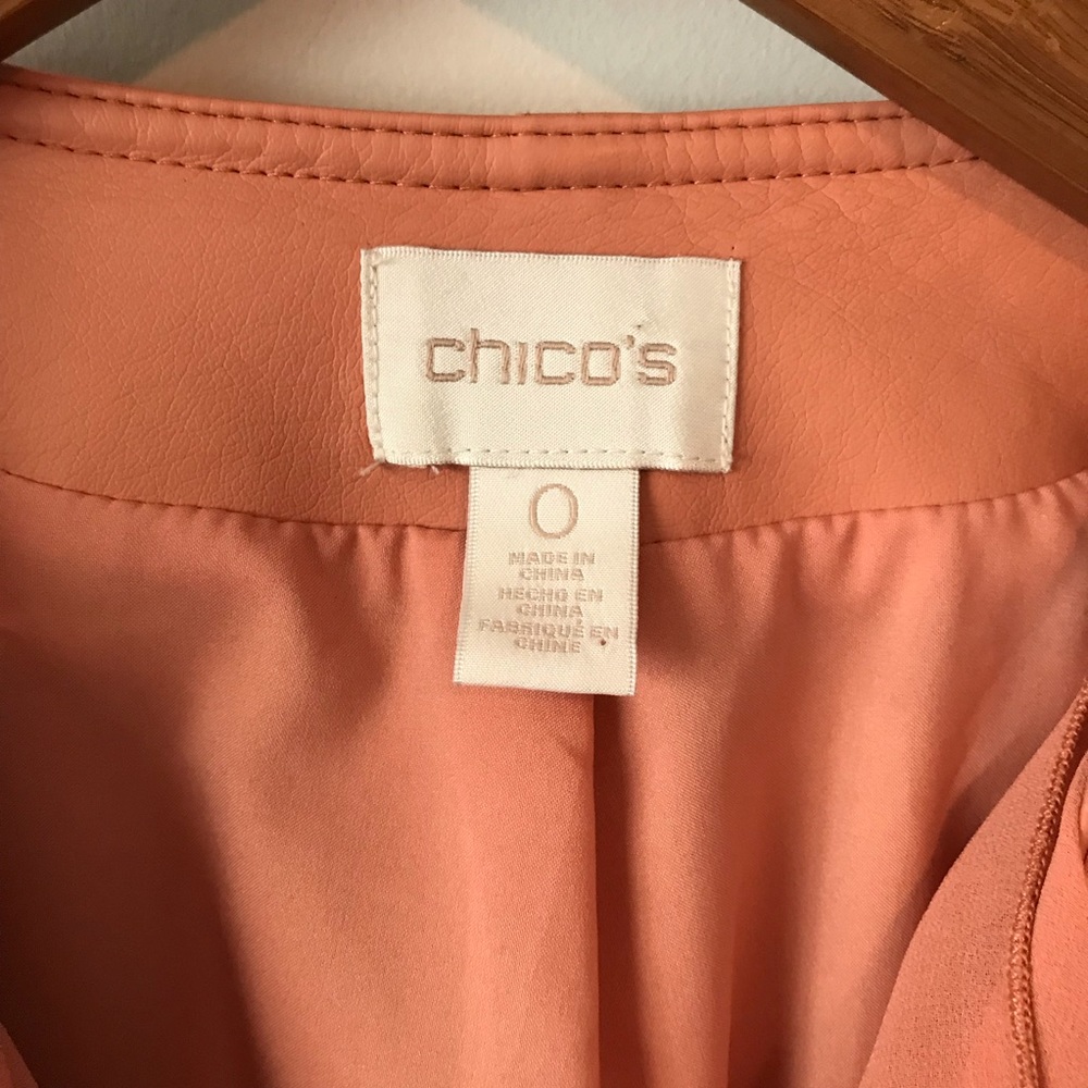 Chico’s Peach Faux Leather Jacket - Picture 5 of 8